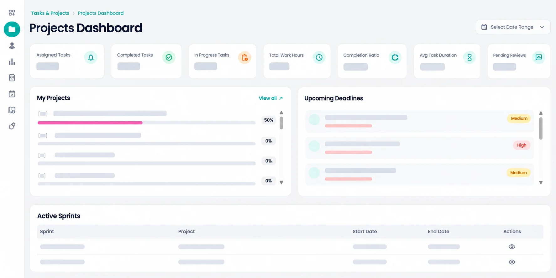 NeuroERP project management dashboard