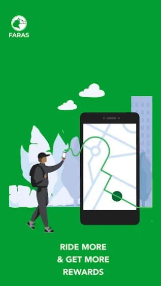 Faras ride-hailing app promotional screen