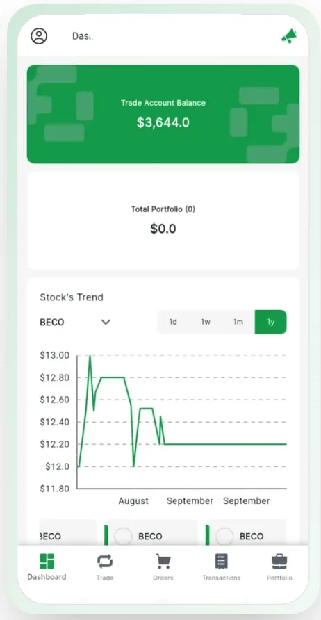 SalaamStocks mobile portfolio view